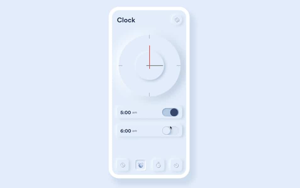 Skeuomorph Clock App