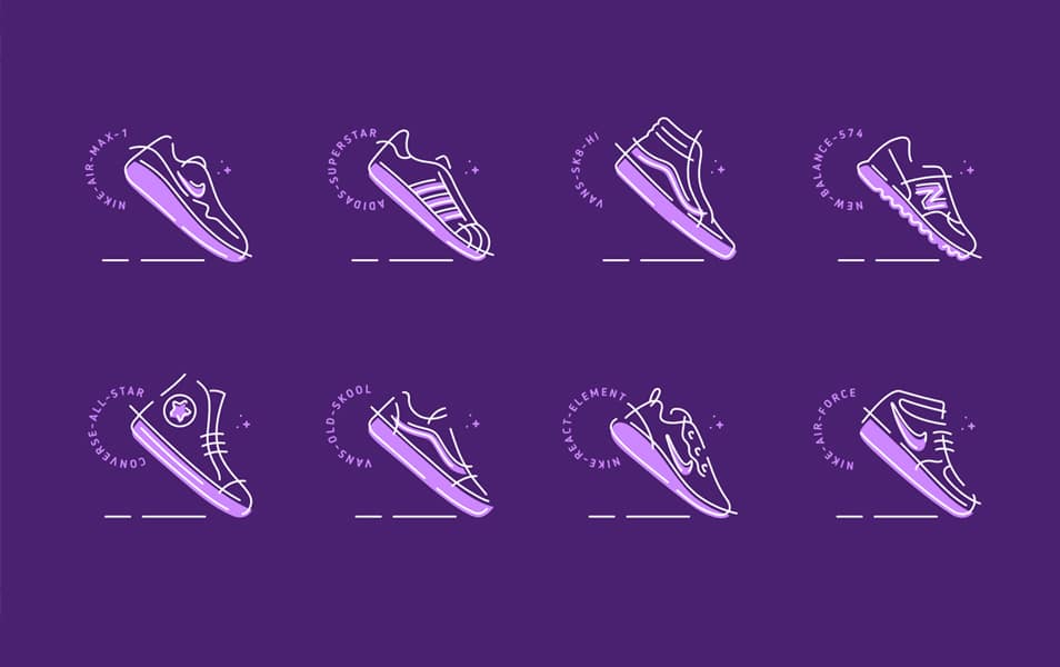 Sneakers Icon Set