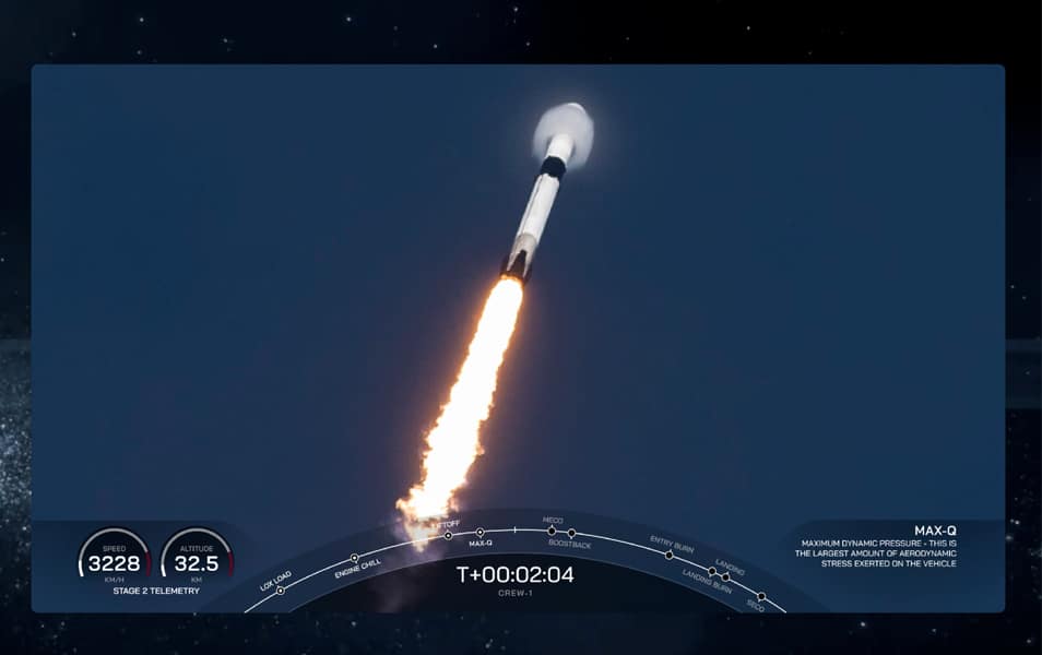 SpaceX Webcast Interface