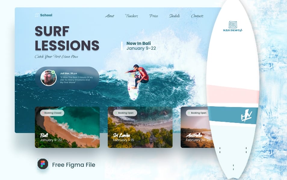 Surf School Website Template