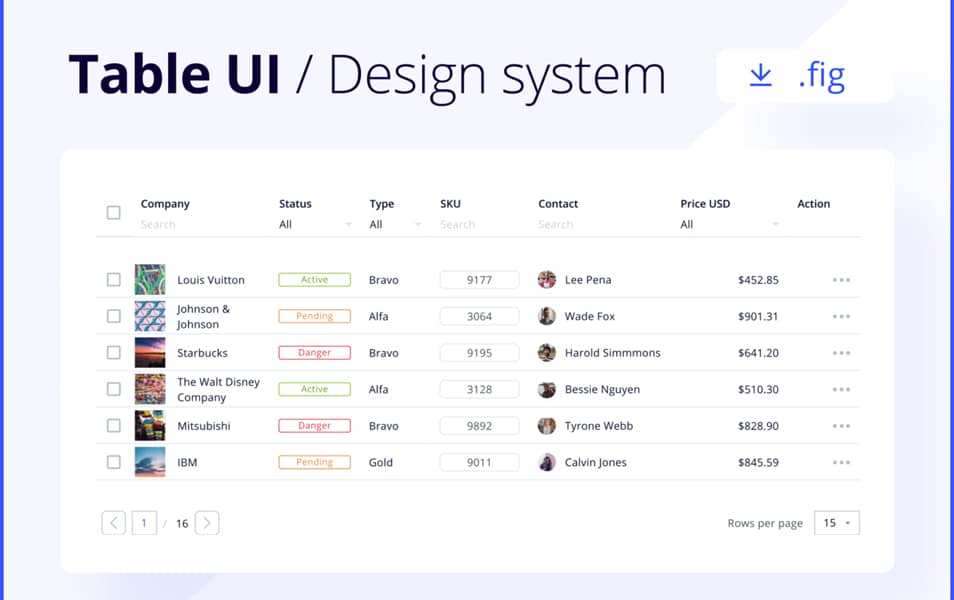 Table UI / Design System
