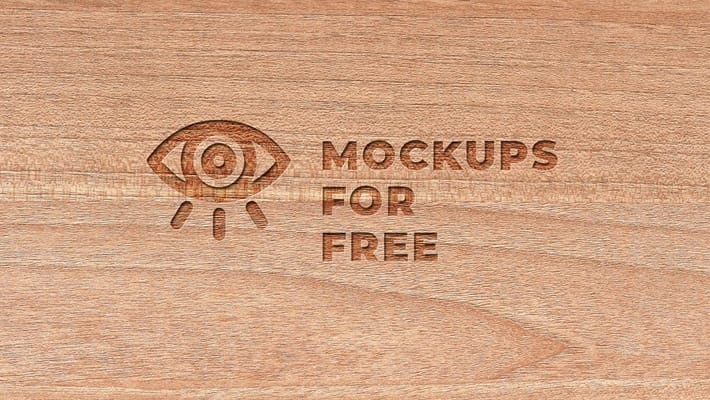 Wood Engraved Logo Mockup
