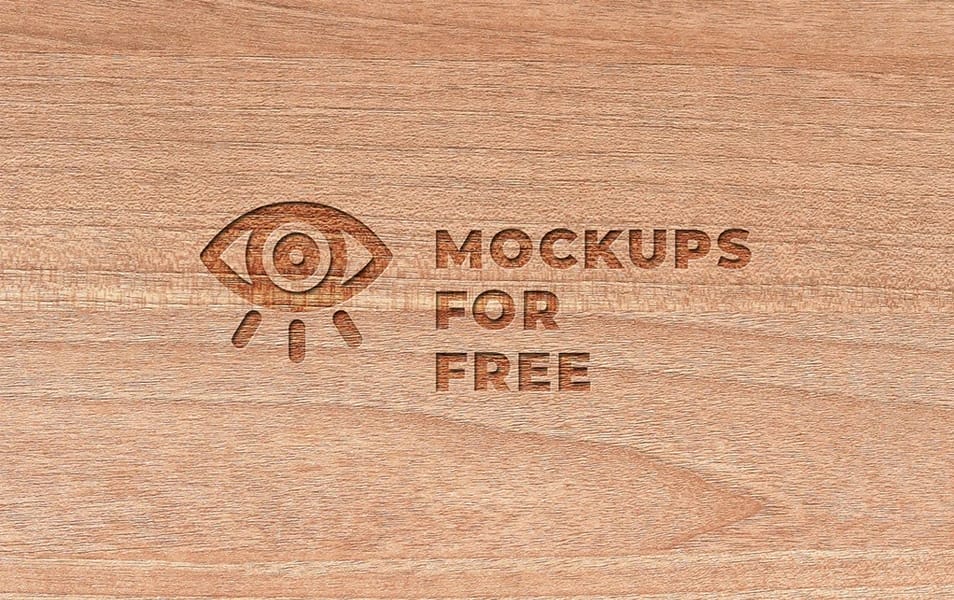 Wood Engraved Logo Mockup