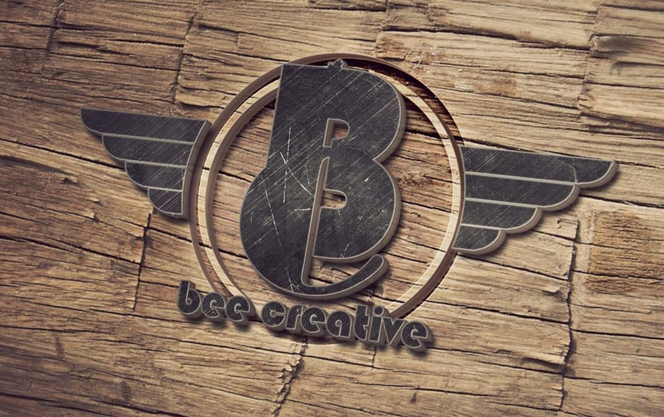 Wood Surface 3D Logo Mock-up