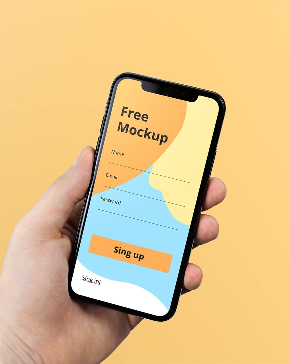iPhone X in Hand Mockup