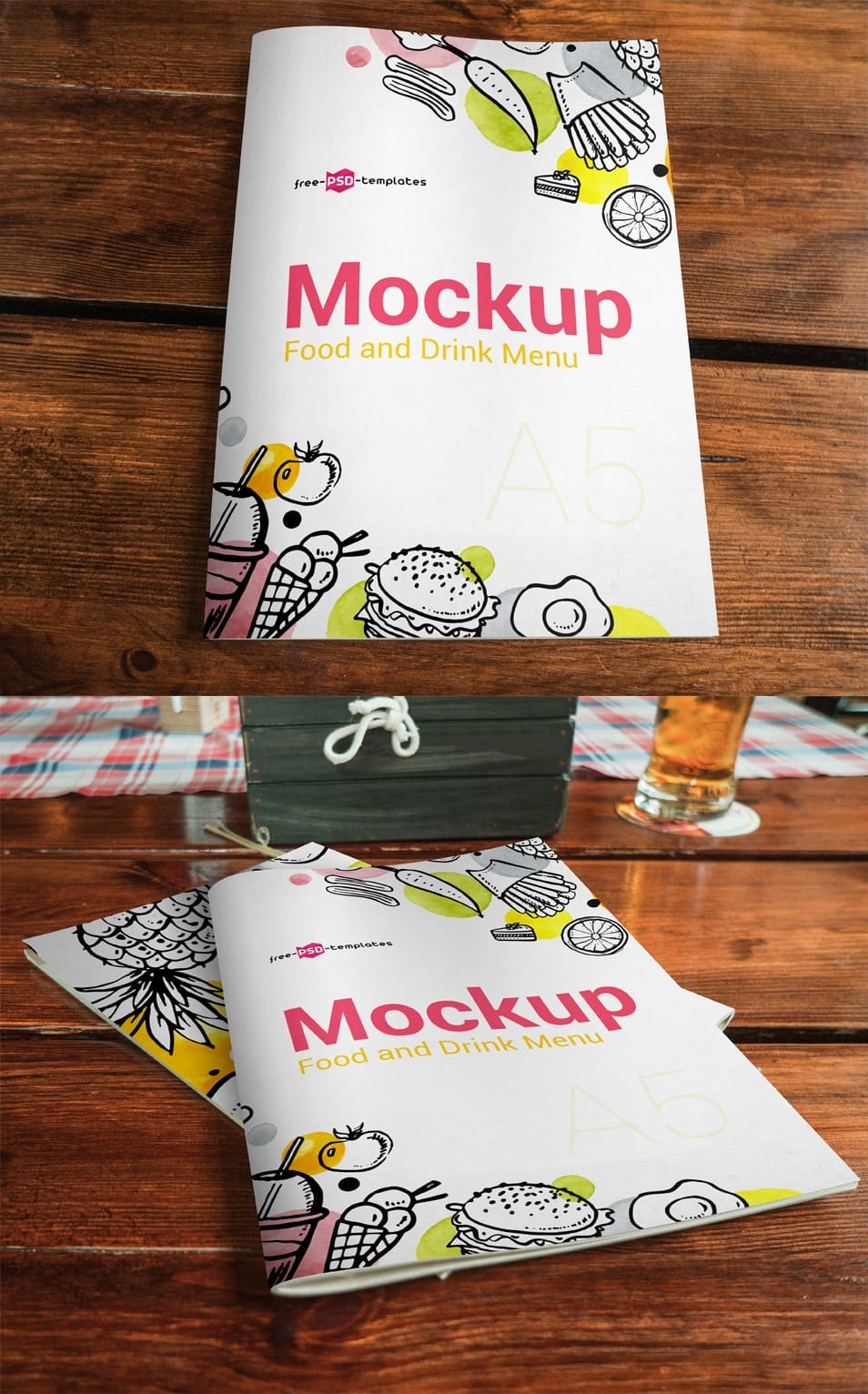 2 Free Food and Drink Menu Mock-ups in PSD
