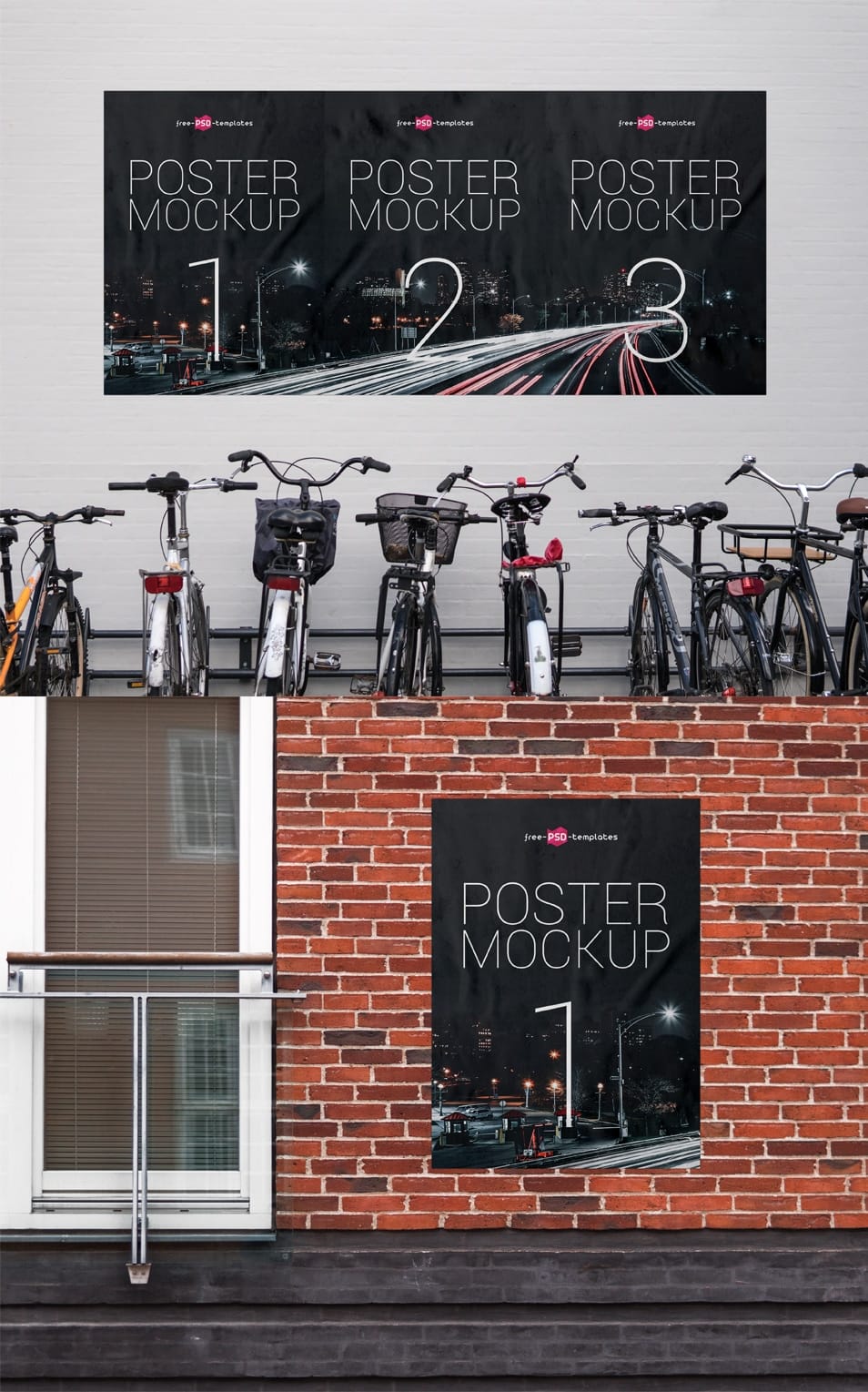 2 Free Street Poster Mock-ups in PSD