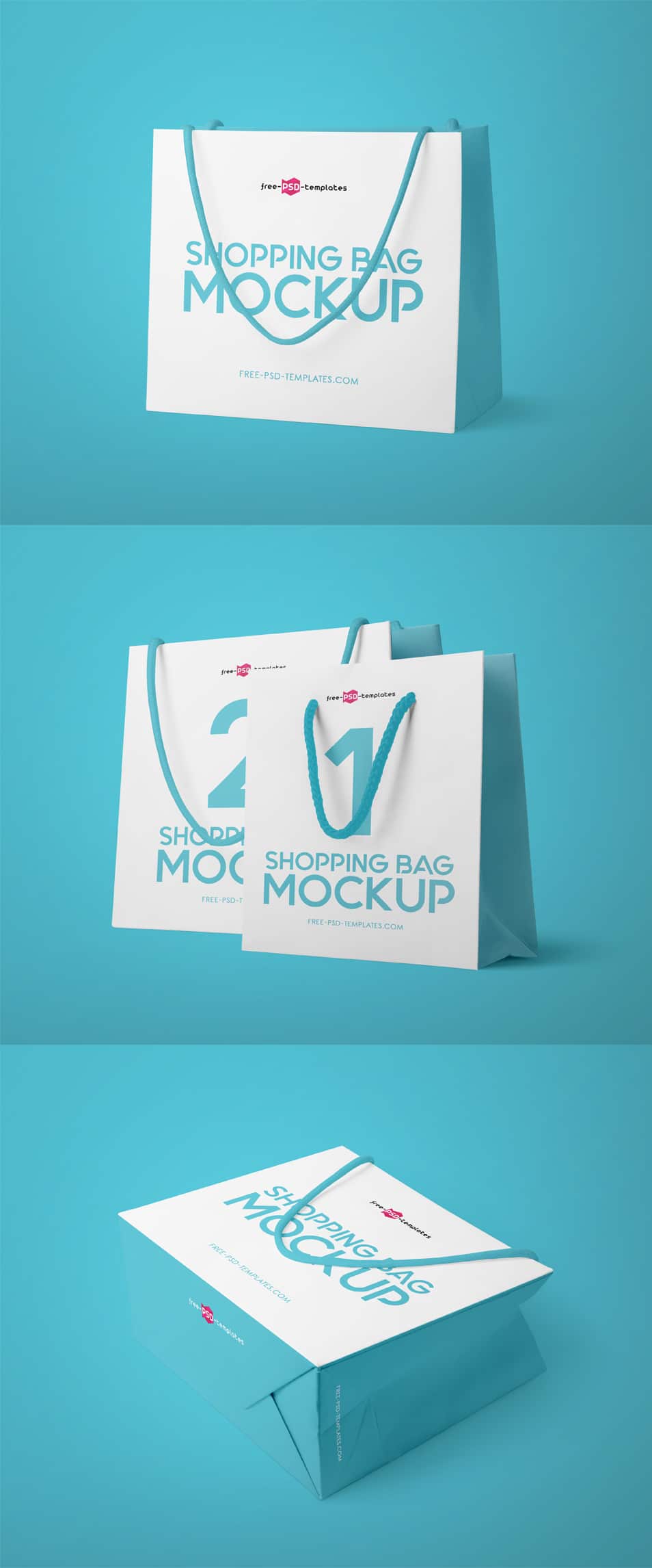 3 Free Shopping Bag Mock-ups in PSD