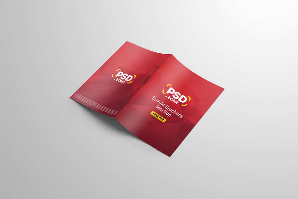 A4 Bi-Fold Brochure Mockup Free PSD