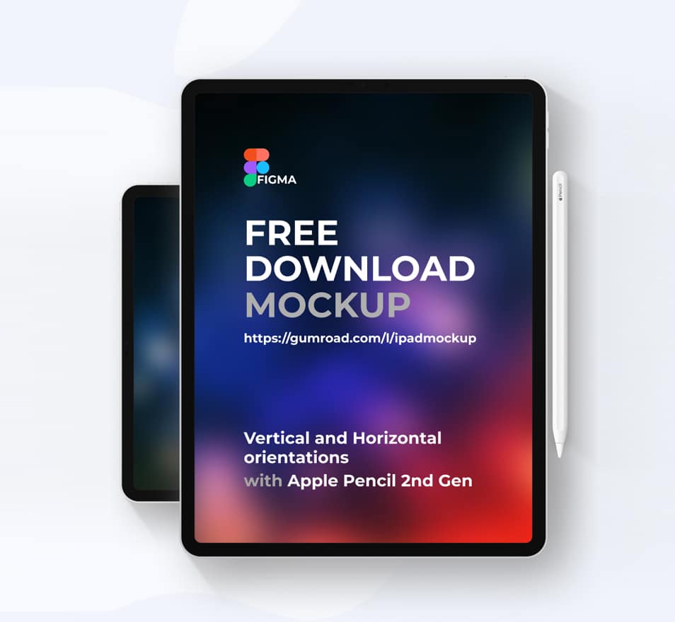 Apple iPad Pro and Pencil Free Figma Mockup