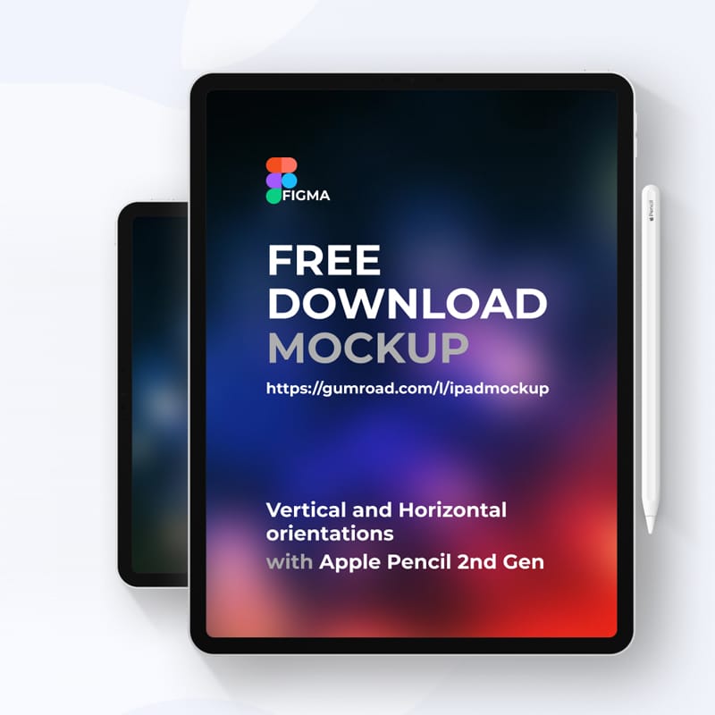 Apple iPad Pro and Pencil Free Figma Mockup