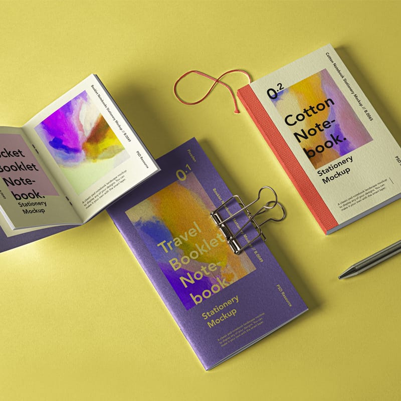 Booklet Notebook PSD Mockup Set