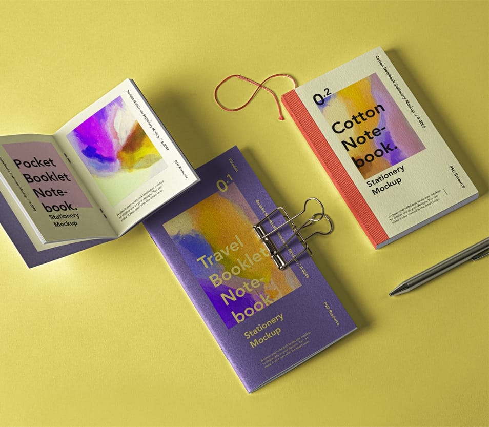 Booklet Notebook PSD Mockup Set