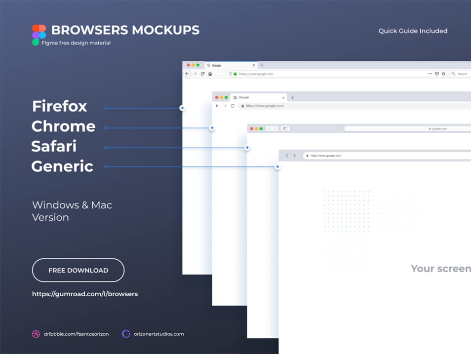 Browsers Mockups Free Figma