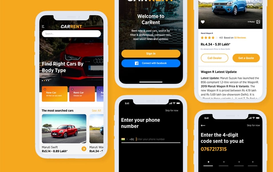 Car Rent App UI Design