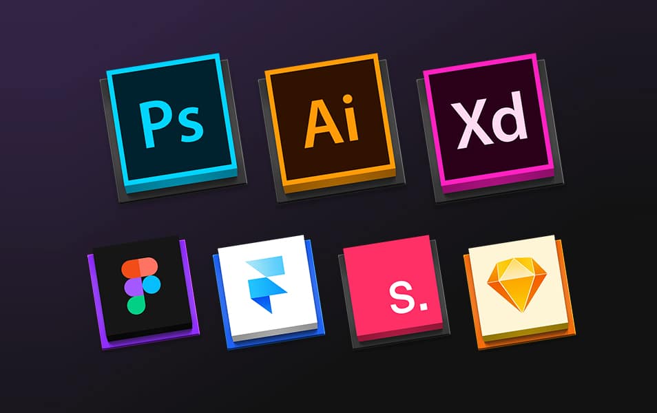 Design Tools Square Icons Sets