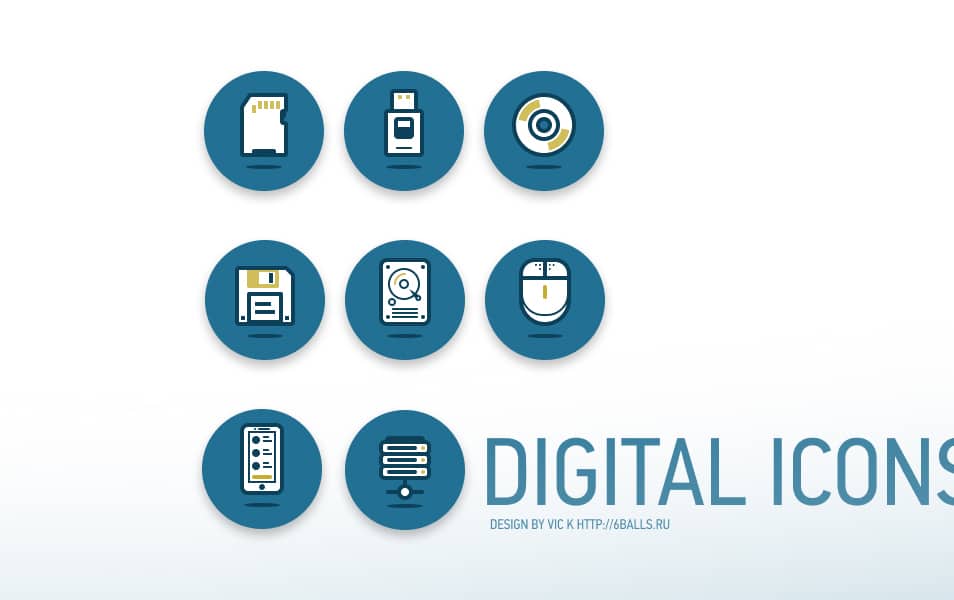 Digital Data Mini Icon Set
