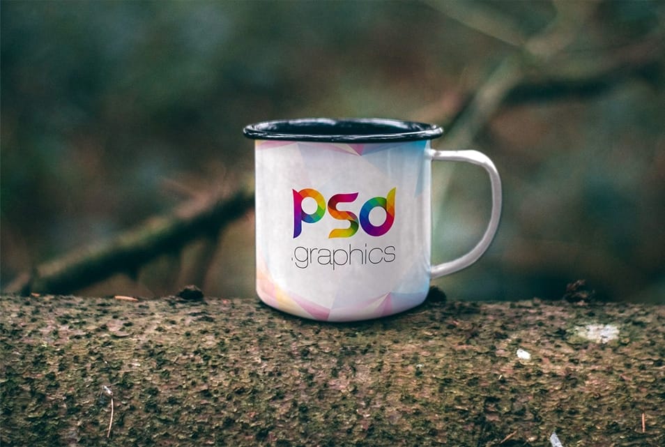 Enamel Mug Mockup PSD