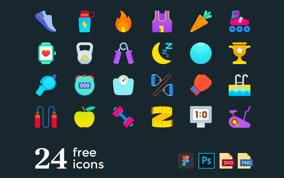 Fitness and Sport Icon Set