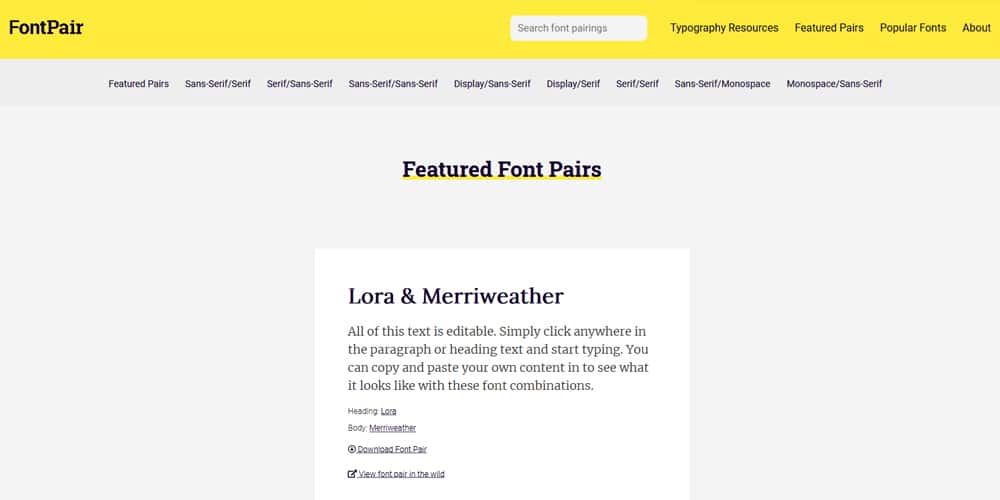 Remarkable New Font Pairing Tools for Designers 4 Font Pairing Tool