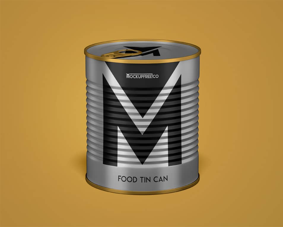 Food Tin Can Free PSD Mockup
