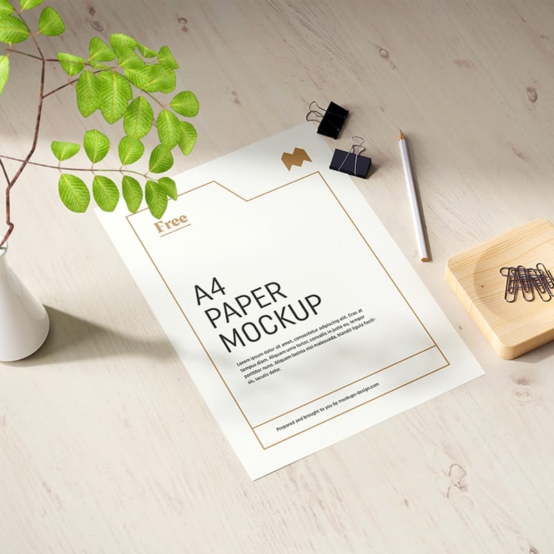 Free A4 Paper Mockup