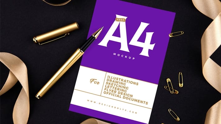 Free A4 Portrait Flyer Mockup PSD