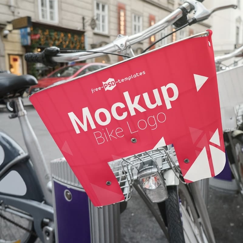 Free Bike Logo Mock-up in PSD