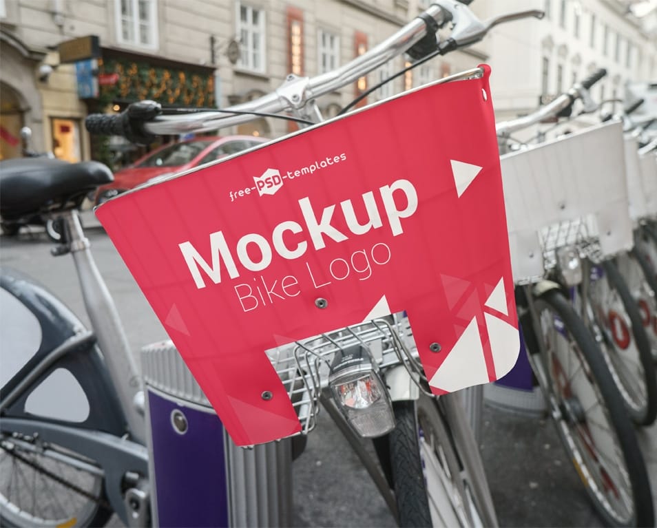 Free Bike Logo Mock-up in PSD