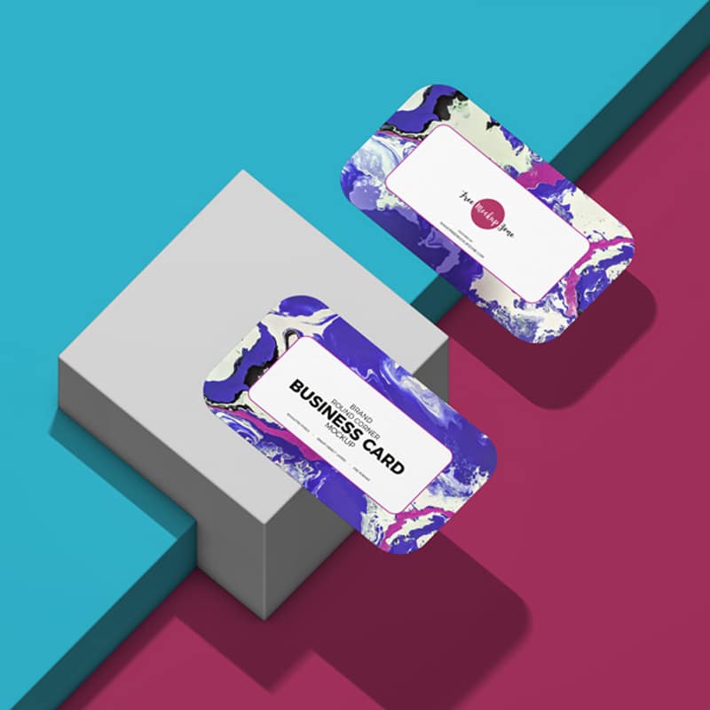 Free Brand Round Corner Business Card Mockup