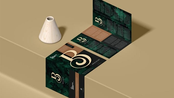 Free Branding A4 Bi-Fold Brochure Mockup