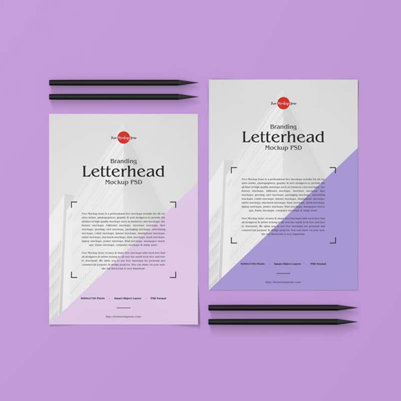 Free Branding Letterhead Mockup PSD