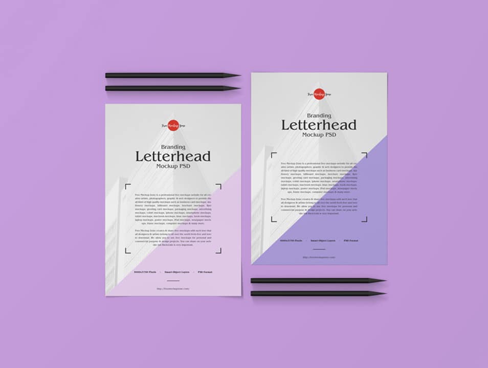 Free Branding Letterhead Mockup PSD