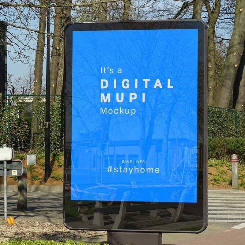 Free Digital Backlit MUPI Mockup PSD