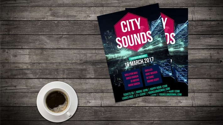 Free Download Wood Table Flyer Mockup