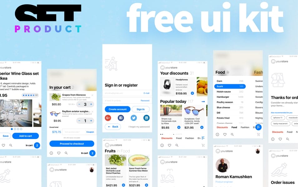 Free E-commerce UI kit for Figma