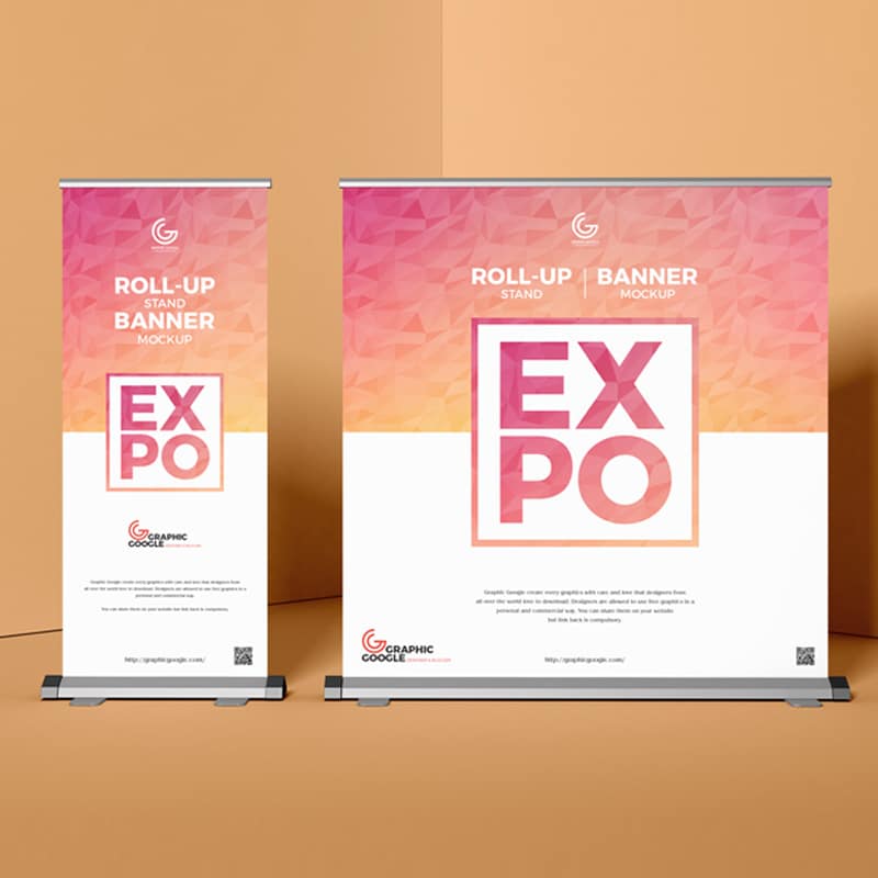 Free Expo Roll-Up Stand Banner Mockup