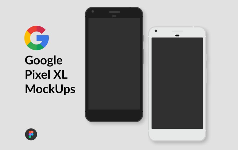 Free Figma Google Pixel XL MockUps - Black & White