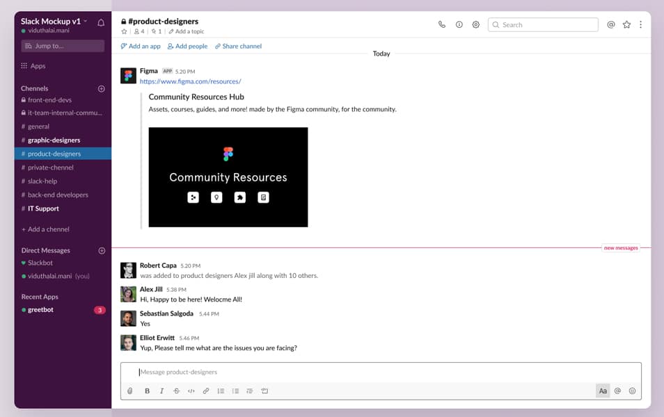Free Figma Slack Mockup