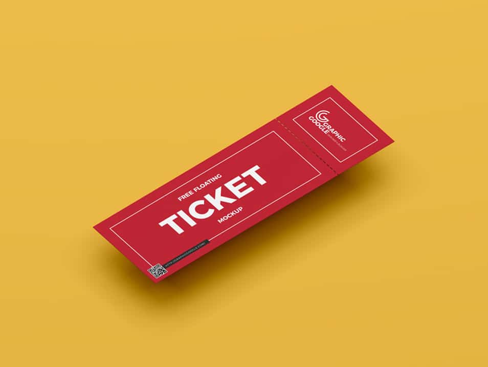Free Floating Ticket Mockup