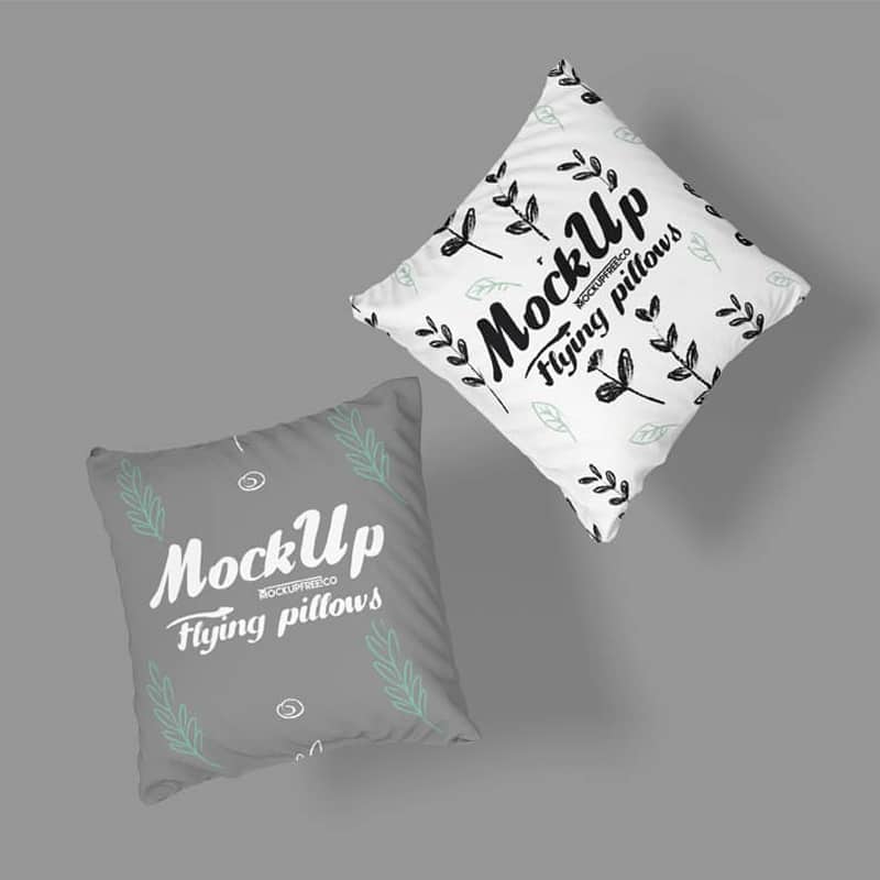 Free Flying Pillows PSD MockUps