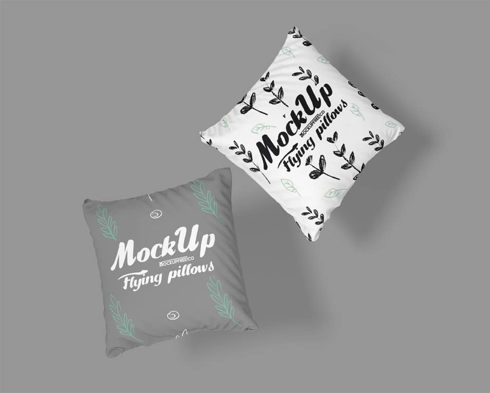 Free Flying Pillows PSD MockUps