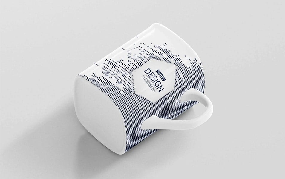 Free Glass Mug Label Mockup