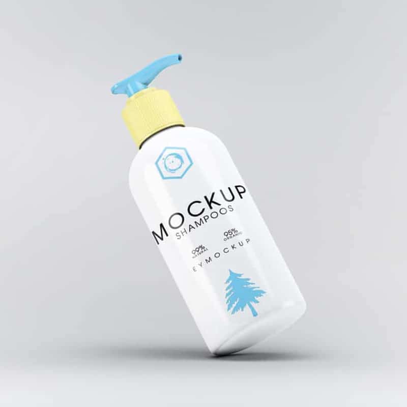 Free Handwash Splash Bottle Label Mockup