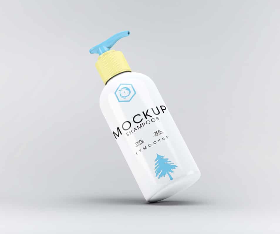 Free Handwash Splash Bottle Label Mockup