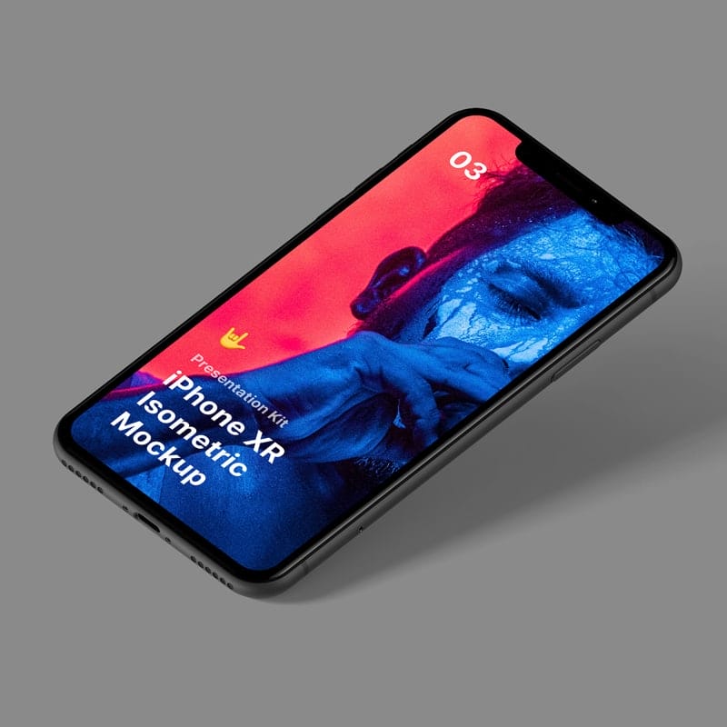 Free Isometric iPhone XR Mockup