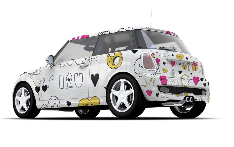 Free Mini Car PSD Body Design Mock-up