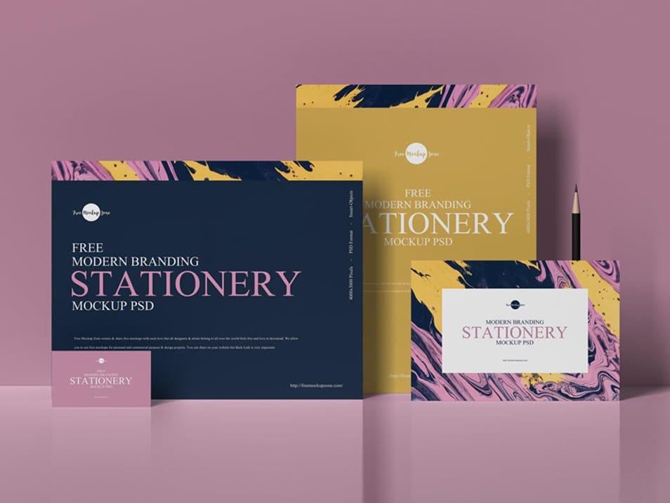 Free Modern Branding Stationery Mockup PSD