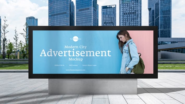 Free Modern City Advertisement Billboard Mockup