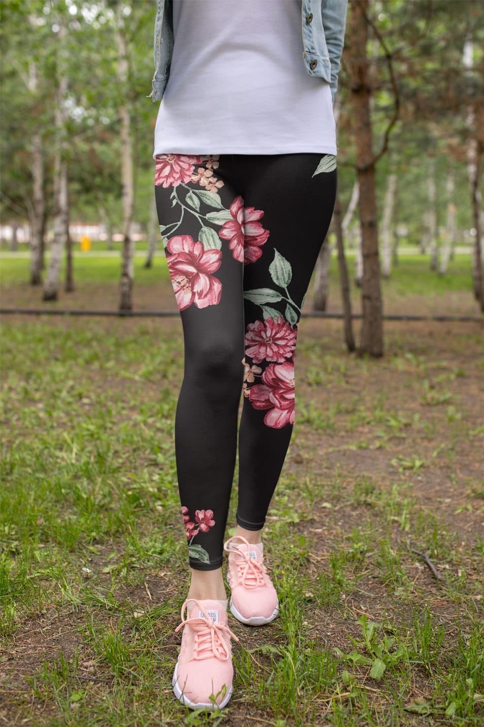 Free New Design Floral Printed Leggings Mockup
